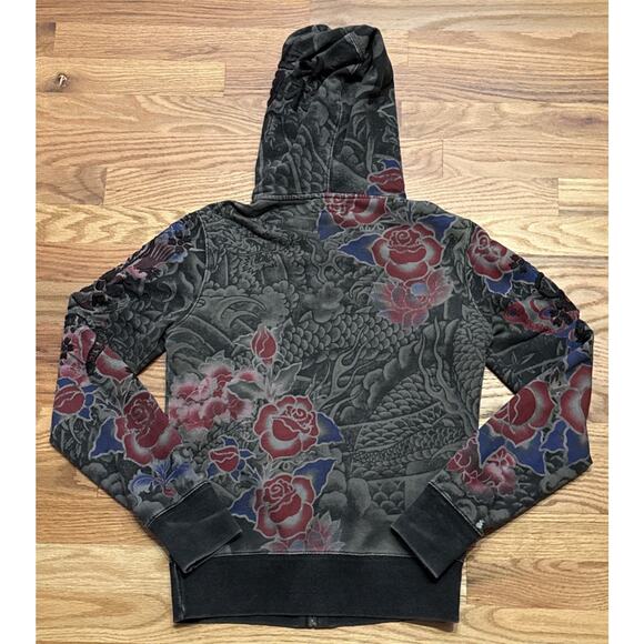 Rare Vintage Y2K Lucky Brand Embroidered Boho Asian Zip Hoodie Size XS - Picture 2 of 12